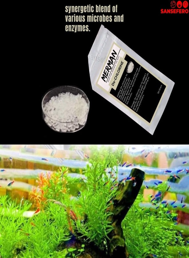 SANSEFERO مزيل الكلور من بريمير بلانتس لأحواض السمك لإزالة الكلور والكلورامين من مياه أحواض السمك للحصول على مياه صحية ونقية (50 غرام مزيل الكلور) - Image 2